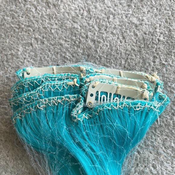 ?TEAL BLUE 22” 7 PC FULL HEAD CLIP IN HIGHLIGHTS main image 2